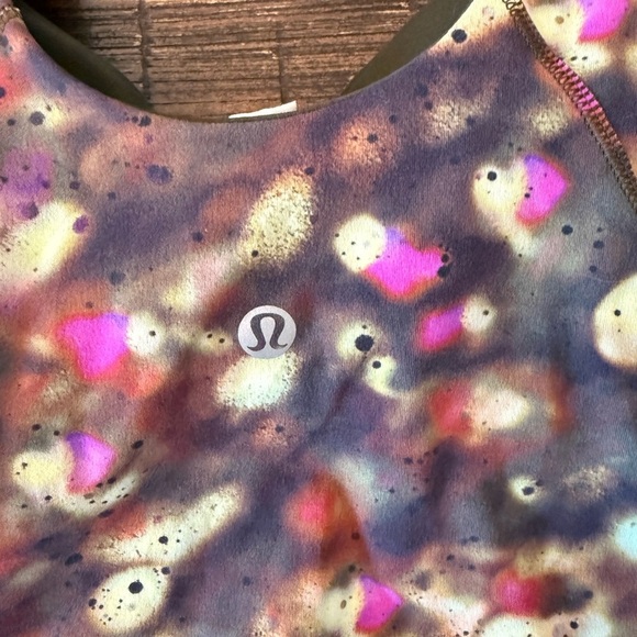 LULULEMON Khaki Green & Multicolor ALIGN Cropped Tank Sports Bra Size 8 - Picture 4 of 8